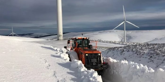 Wind turbine in snow